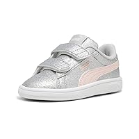 PUMA Kids Smash Hook and Loop Sneaker, Glacial Gray-Frosty Pink, 9 US Unisex Toddler