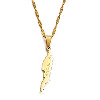 Map of Anguilla Pendant Necklaces - Charm African Country Maps Flag Thin Chain Necklaces, Gold Color Hip Hop Map Ethnic Jewelry for Women Men Party Gift,60Cm