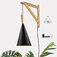 Hanging Grow Light, 20W Full Spectrum Pendant Grow Lights 15FT Power Cord, Decorative Grow Light for Indoor Plants, Flowers, Garden (Ceiling Mounted Hooks&Wall Mounted Bracket Included)