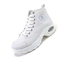 Womens Canvas Sneakers High Top Lace up Casual Walking Shoes Air Cushion Sneakers
