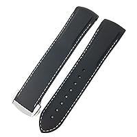 19mm 20mm Rubber Watchband 21mm 22mm for IWC PILOT Mark 18 Spitfire chronograph IW3270 IW3777 IW5010 Curved end Watch Strap