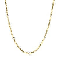 14k Gold Two tone Polished Popcorn Necklace With Lobster Clasp 17 Inch Jewelry for Women