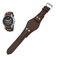 RAYESS Genuine Leather Watchband for Fossil CH2592 CH2564 CH2565 CH2891CH3051 Wristband 22mm Men Tray Strap with Rivet Style (Color : 10mm Gold Clasp, Size : 22mm)