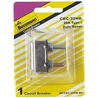 BUSSMANN CBC-20HB - 20 Amp Type I Two 10-32 Threaded Studs Circuit Breaker with Lengthwise Bracket 12Vdc (Pack of 1)