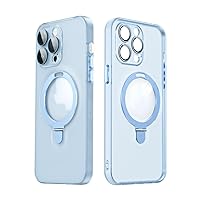Magnetic Finger Ring Stand Bracket Case for iPhone 14 13 12 11 15 Pro Max for Samsung S23 Plus Ultra Glass Lens Film Cover,Blue,for iPhone 14 ProMax