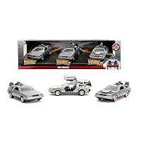 Back to The Future 1:32 Time Machine 3-Pack Die-Cast Cars, Toys for Kids and Adults