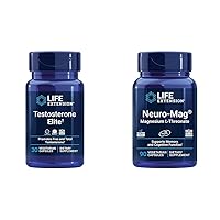 Life Extension Testosterone Elite with Luteolin & Neuro-mag Magnesium L-threonate for Brain Health, Memory, Attention, Non-GMO, Gluten Free, Vegetarian, 30 & 90 Capsules