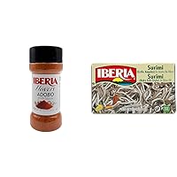 Iberia Adobo With Sazon, 12.75 oz+ Iberia Baby Eels in Olive Oil, 4 oz Surimi Style Angulas