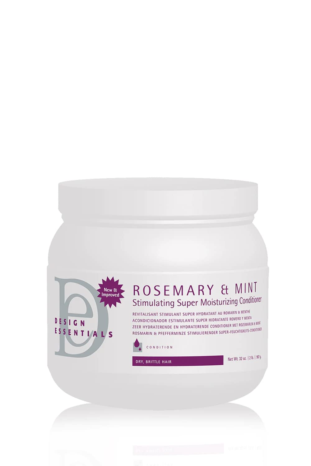 Design Essentials Rosemary & Mint Stimulating Super Moisturizing Conditioner for Dry, Brittle Hair, 11 Fl Oz.