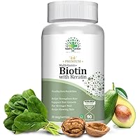 ZANTO Veg, Plant Based Biotin with Keratin |Biotin 30mcg | Supplement for Hair Growth, Strong Hair and Glowing Skin,& Stong Nails (90 Capsules).