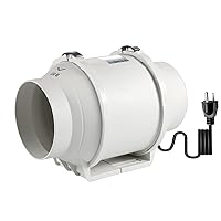 Hon&Guan P5 Quiet 5 Inch Inline Duct Fan, Upgrade Motor & Low Noise Ventilation Exhaust Fan for Heating Cooling Booster, Grow Tents, Hydroponics