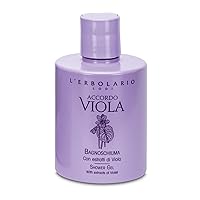 LErbolario Shower Gel, Accordo Viola, 10.1 oz - With Extracts of Violet - Floral Powdery Scent - Moisturizing and Nourishing Body Wash - Cruelty-Free