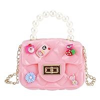 WCHOSOZH Mini Purse for Girls,Jelly Crossbody Handbags with DIY Patch Decoration for Kids