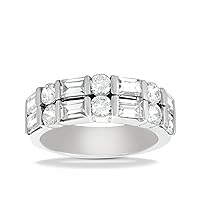 2.20 ct. Wedding Band with Baguette & Round Diamonds in Bar Mounting
