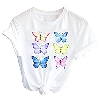 Women's Casual Tops Sexy Fashion T-Shirt Casual Short-Sleeved Summer Printed Tops Casual