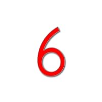 House Number 6 AVENIDA Door Numbers in 3 Sizes (15, 20, 25cm / 5.9, 7.8, 9.8in) Modern Floating House Number Acrylic incl. Fixings, Colour:Red, Size:15cm / 5.9'' / 150mm