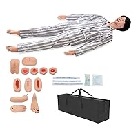 Geriatric Training Manikin Male and Female Patient Care Simulator with Interchangeable Genitals and Bedsore Modules for Nursing Medical Training Teaching Medical Supplies