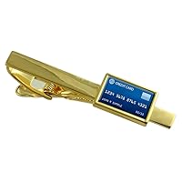 Credt Card Gold-Tone Tie Clip Engraved Message Box