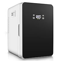 Homdox Mini Fridge, 20L Compact Skincare Fridge, 60W Portable Cooling and Heating Refrigerator for Skincare, Foods, Medications, Bedroom, Office & Car, black