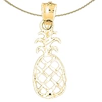 14K Yellow Gold Pineapple Pendant with 18