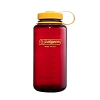 Nalgene Water Bottle - Lightweight Sustain Tritan BPA-Free Shatterproof Bottle for Backpacking, Hiking, Gym, 32 OZ, Wide Mouth, Laker