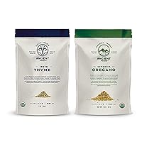 Ancient Foods Organic Greek Oregano & Thyme - Premium Dried Herbs for Cooking and Seasoning, 30g Each