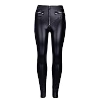 Faux Leather Pant for Women Legging High Waist Pant Butt Lift Slim Sexy Casual Streetwear PU Leather Trousers