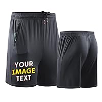 Add Your Number Logo Men's Workout Shorts 7 inch Lightweight with Zip Pockets