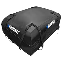 REESE Waterproof Rooftop Cargo Carrier Bag for Cars, SUVs or Trucks with/Without Roof Racks, 15 Cubic Feet, Heavy Duty 840D Abrasion-Resistant PVC Fabric with Anti-Slip Mat (59006)
