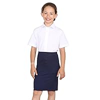 Girls Short Sleeve Shirt Collared Kids School Uniform Formal Twin Pack Shirt Top