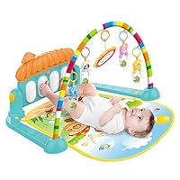 Baby Play Mat for Infant with Music and Mirror, Newborn Piano Activity Center Toys Gym Floor Playmat for Boys Girls 3 6 Months