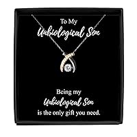 Being My Unbiological Son Necklace Funny Present Idea Is The Only Gift You Need Sarcastic Joke Pendant Gag Sterling Silver Chain With Box