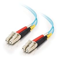 Legrand - C2G Fiber Optic Ethernet Cable, Aqua 10Gb 50/125 LC-LC Duplex Multimode Fiber Patch Cable, 1 Meter (3.3 Foot) PVC Coated Fiber Optic Ethernet, 1 Count, C2G 33045