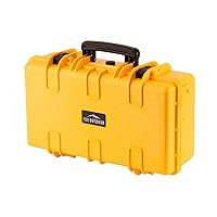 Monoprice Weatherproof Hard Case - 22in x 14in x 8in, Yellow with Customizable Foam, Shockproof, IP67, 20.3 Liter