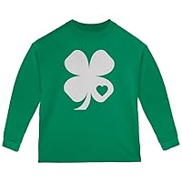 Old Glory St. Patricks Day Shamrock Heart Toddler Long Sleeve T Shirt Green Toddler Size 5/6