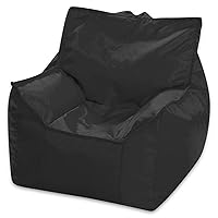 Posh Creations Bean Bag Chair Structured Comfy Seat Use for Gaming, Reading and Watching TV, Newport, Black