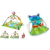 Fisher-Price Rainforest Music & Lights Deluxe Gym with 10+ Toys & Froggy Sit-Me-Up Floor Seat with Toys