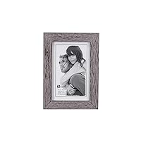 Malden International Designs 803-46 Linear Rustic Wood Picture Frame, 4x6, Rough Gray