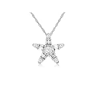 14k White Gold Star Pendant with 0.25ct Diamonds