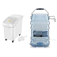 Vevor Mophorn 27 Gallon Ingredient Storage Bin 500 Cup Ingredient Bin with Scoop & San Jamar Saf-T-Ice Plastic Ice Tote, Ice Bucket with Drying and Storage Hook for Restaurants, Bars, Catering