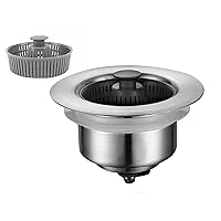 2024 New Upgraded Sink Bounce Core Drain Strainer, Kitchen Sink Odor Filter,3 in 1 Stainless Steel Sink Aid and Stopper (1Pcs)