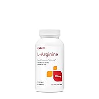 GNC L-Arginine 500mg, 90 Capsules, Increases Nitric Oxide Productioin