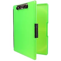 Dexas Slimcase 2 Storage Clipboard with Side Opening, Neon Green, Office Supplies Clipboards to Organize, Carry and Store, A4 Holder, Combine Style and Functionality, Slim Nursing Clipboard