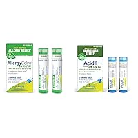 Boiron AllergyCalm On The Go Hay Fever Symptom Relief with Acidil On The Go Heartburn & Indigestion Relief - 2 Count (160 Pellets)