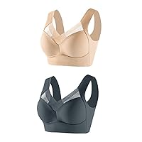 Women's Wirefree Full Coverage Bra Everyday Stretch Padded Exercise Ladies Bralette