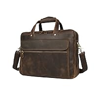Briefcase Bag For Men, Vintage Handbag Laptop Briefcase Crazy Horse Leather Business Bag