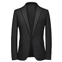 Men's One Button Blazer Notch Lapel for Banquet Business Jacket