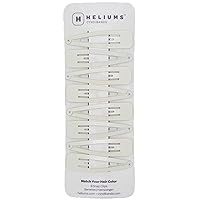 Heliums Large 2.7 Inch Snap Clips - Platinum White - Metal Barrettes, Blends with Hair Color - 8 Count