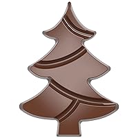12068 Polycarbonate Candy Mold with 4 Christmas-Tree-Tablet Cavities, Each 72.5mm x 97mm x 10mm High