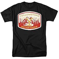 Popfunk Yellowstone Dutton Ranch with Mountains Unisex Adult T Shirt